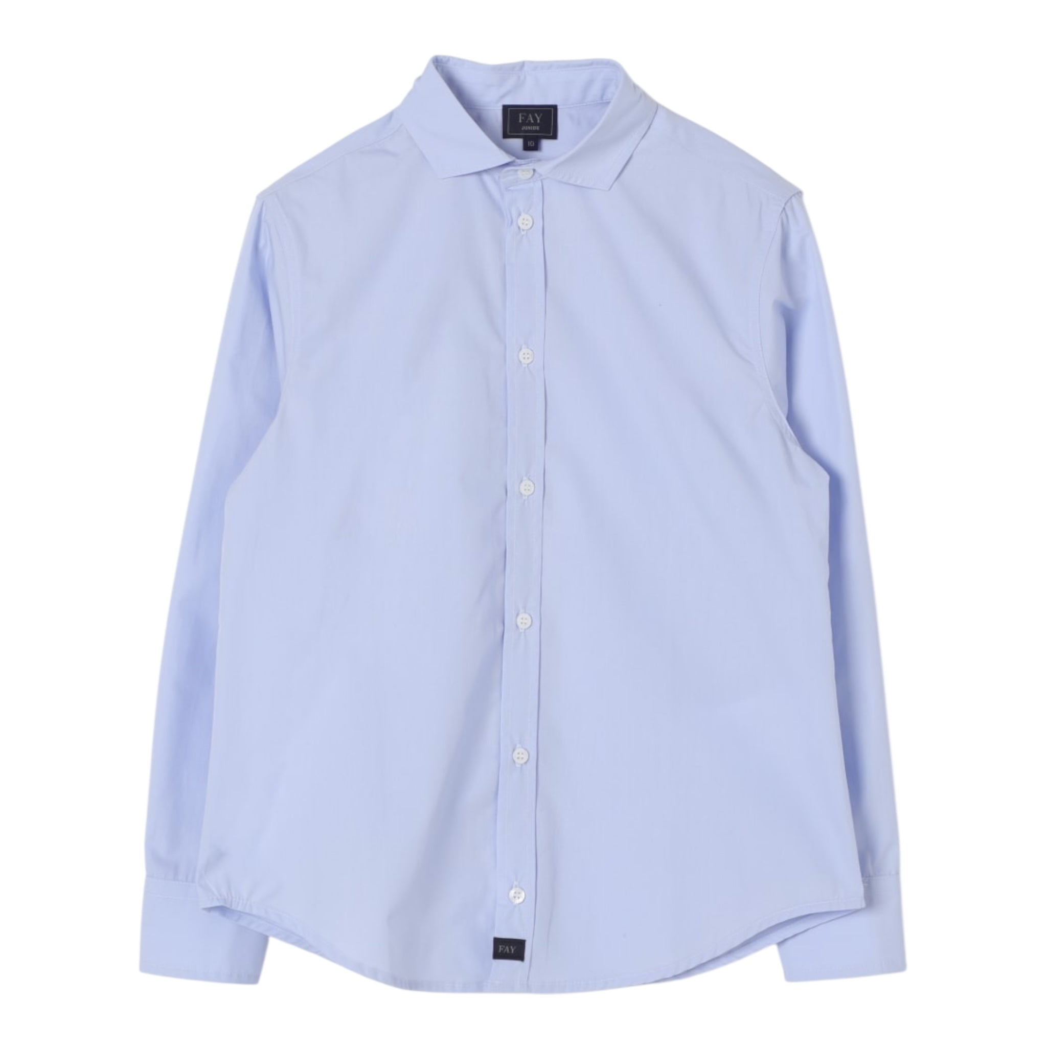 Fay Camicia Tinta Unita Manica Lunga per Bambino FW5Q20 AZZURRO FAY 