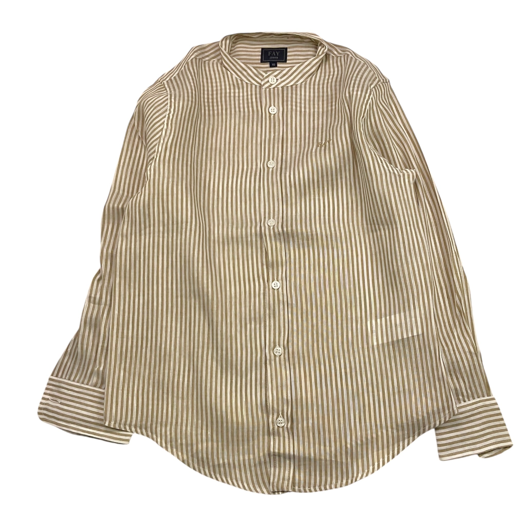 Fay Camicia Manica Lunga con Fantasia A Righe per Bambino INUXVD48 BEIGE FAY 