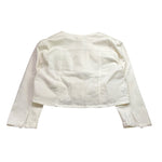 Fracomina Giubbino Crop Tinta Unita con Ricami per Bambina FM0574 BIANCO FRACOMINA 
