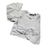 Fun & Fun T-Shirt Girocollo Tinta Unita con Rouches per Neonata FBTS01383N BIANCO FUN & FUN 