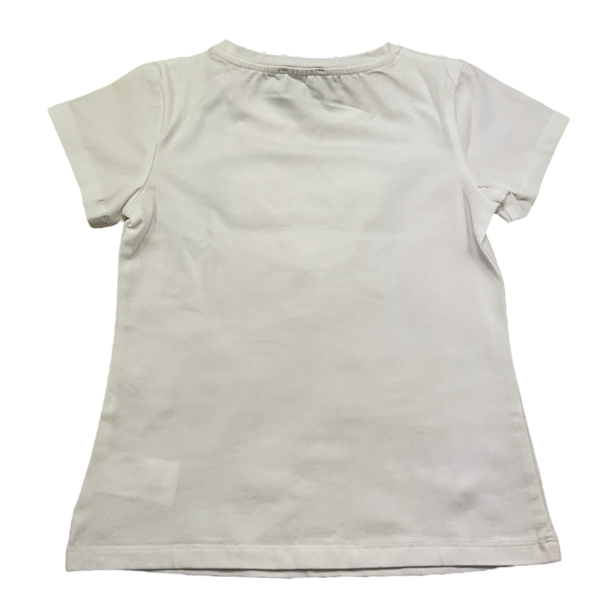 Fun & Fun T-Shirt Girocollo Tinta Unita con Orso per Bambina FBTS01423 BIANCO FUN & FUN 