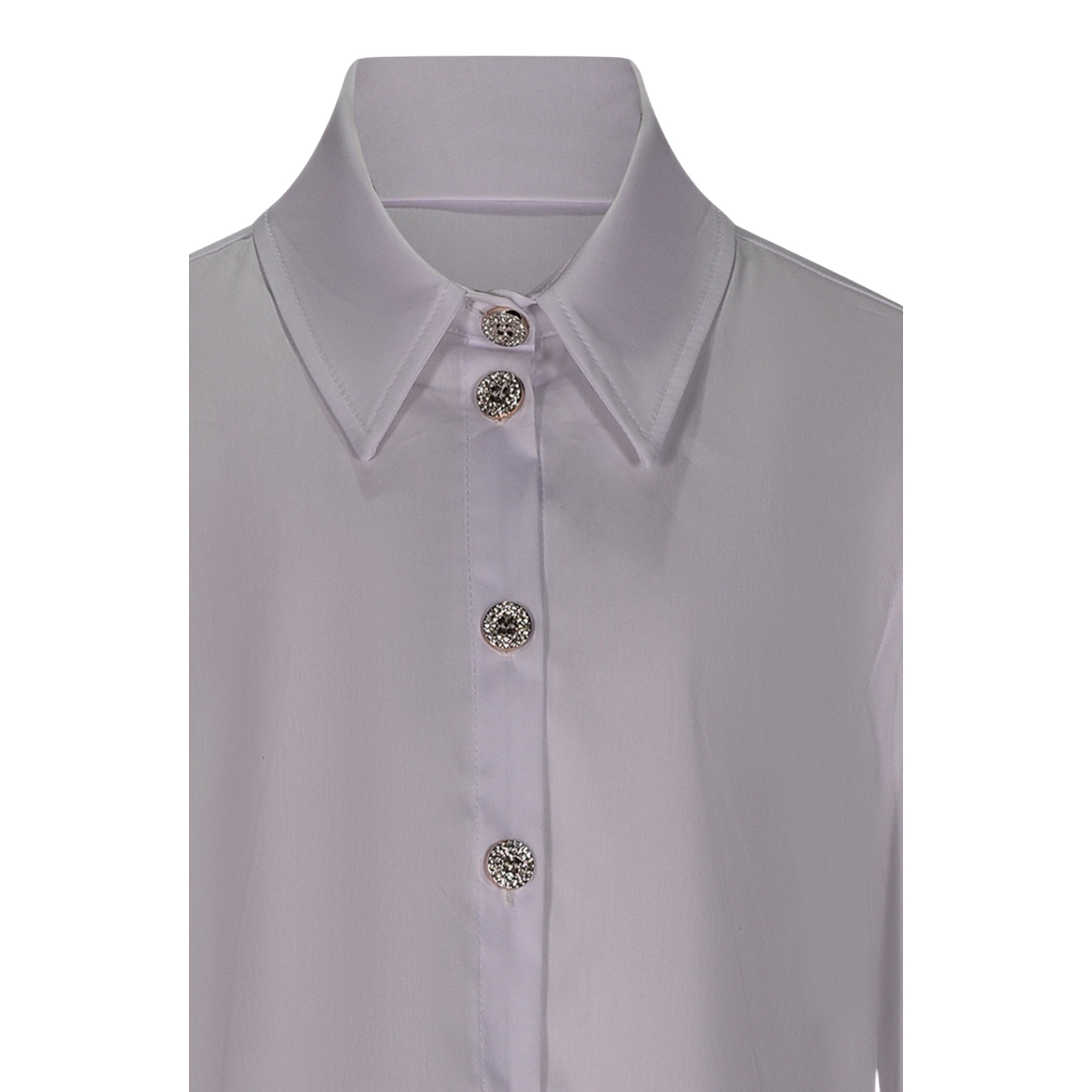 Fun & Fun Camicia Manica Lunga Tinta Unita per Bambina FCJSH01107 BIANCO FUN & FUN 