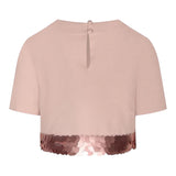 Fun & Fun Camicia Mezza Manica Tinta Unita Paillettes per Bambina FCJTRP01065 ROSA FUN & FUN 