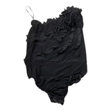 Fun & Fun Body Tinta Unita Giromanica con Balze per Bambina FNCJBD00987 NERO FUN & FUN 