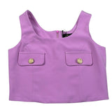 Fun & Fun Top Tinta Unita con Finti Bottoni per Bambina FNCJTP16382 GLICINE FUN & FUN 