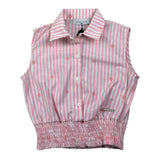 Gaelle Camicia Bicolore con Fantasia A Righe Bianco/Rosa per Bambina 2746C00497 BIANCO/ROSA GAELLE 