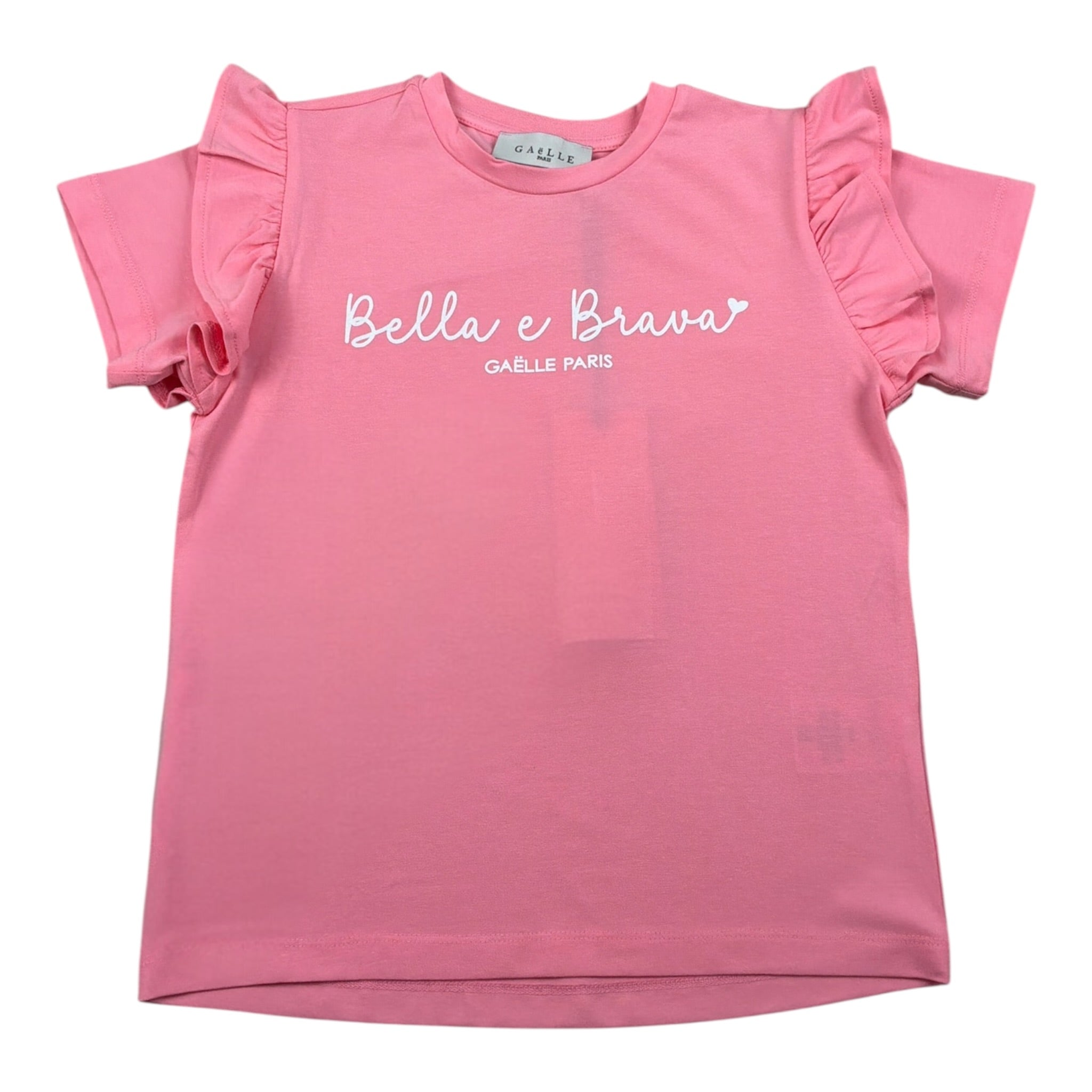 Gaelle T-Shirt tinta unita con Stampa Rosa per Bambina 2746M00511 ROSA GAELLE 