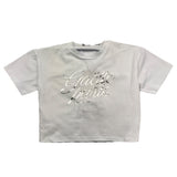 Gaelle T-Shirt Girocollo Tinta Unita con Logo per Bambina 2746MY00380 BIANCO GAELLE 
