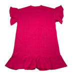 Gaelle Abito Mezza Manica Tinta Unita con Logo per Bambina 2746V00054 FUXIA GAELLE 