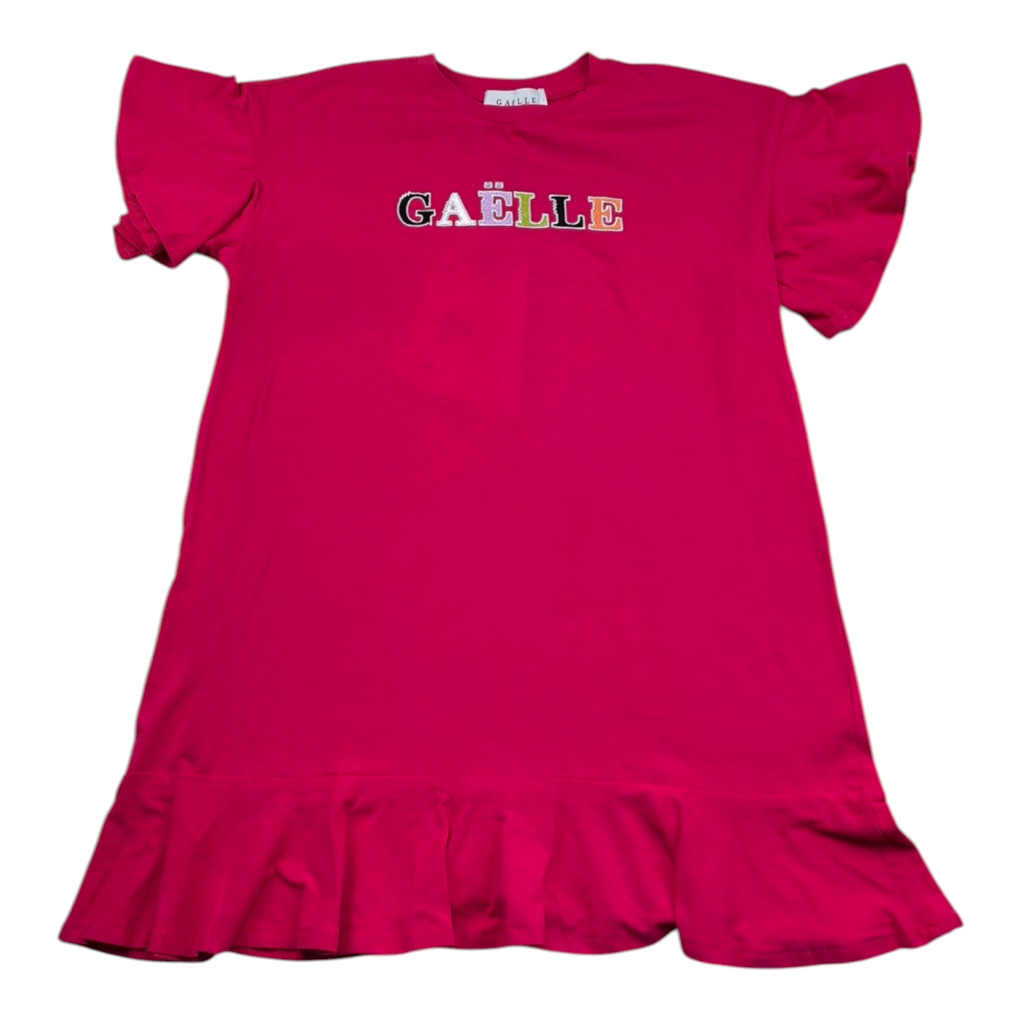 Gaelle Abito Mezza Manica Tinta Unita con Stampa per Bambina 2746V00339 FUXIA GAELLE 