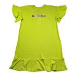 Gaelle Abito Mezza Manica Tinta Unita con Stampa per Bambina 2746V00339 VERDE GAELLE 