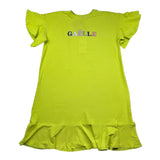 Gaelle Abito Mezza Manica Tinta Unita con Stampa per Bambina 2746V00339 VERDE GAELLE 