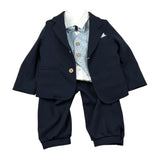 Gastone Completo 4 Pezzi Giacca-Camicia-Pantalone-Papillon-Papillon per Neonato G0140A BLU GASTONE 
