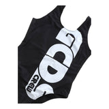 Gcds Costume Intero Tinta Unita con Stampa per Bambina 027966 NERO GCDS 