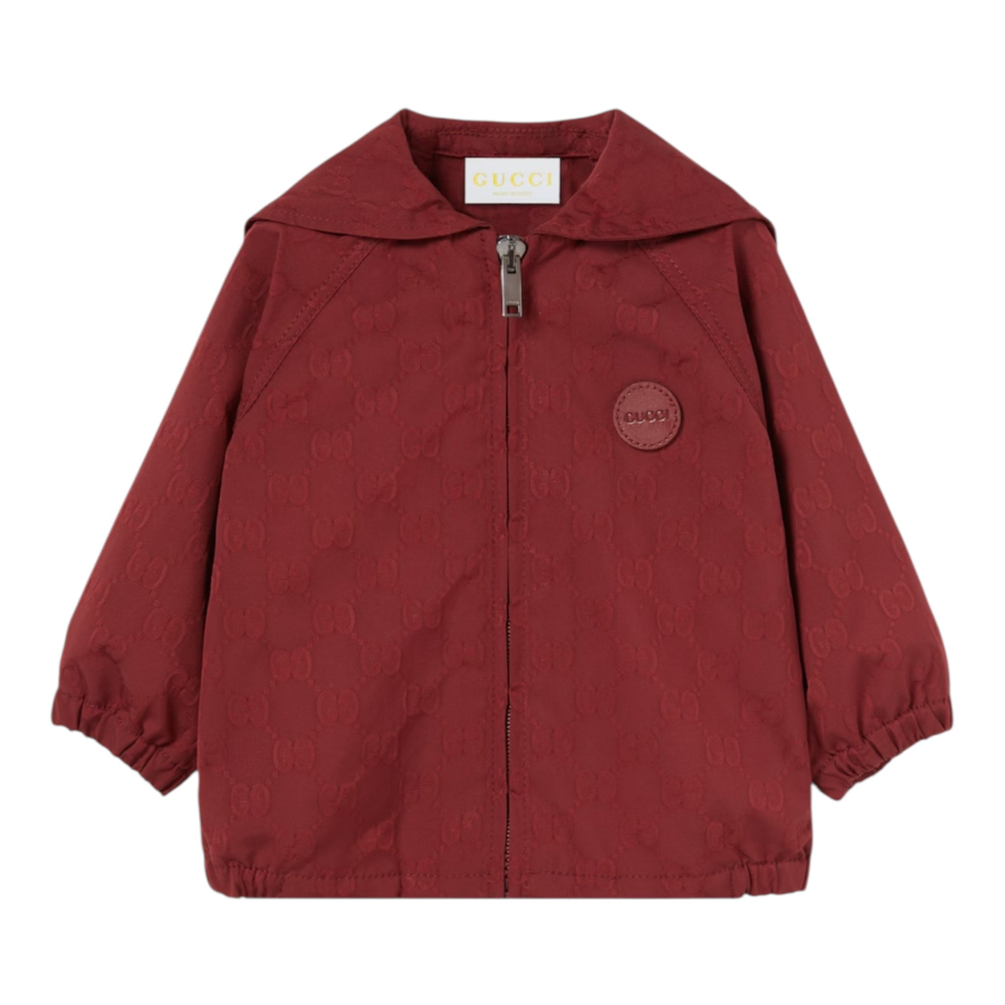 Gucci Giubbino Tinta Unita con Stampe Loghi per Neonato 8044388 BORDEAUX GUCCI 