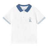 Guess Polo Tinta Unita Mezza Manica con Colletto In Contrasto per Neonato 1108 BIANCO GUESS 