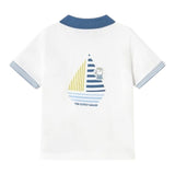 Guess Polo Tinta Unita Mezza Manica con Colletto In Contrasto per Neonato 1108 BIANCO GUESS 