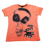 Guess T-Shirt Girocollo tinta unita con Stampe Arancione per Bambino 65MZJ52G00159 ARANCIONE GUESS 