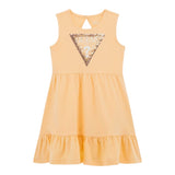Guess Abito Giromanica Tinta Unita con Logo E Culotte per Neonata A5GK06K6YW4 ARANCIONE GUESS 