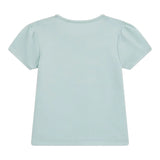 Guess T-Shirt Girocollo Tinta Unita con Logo per Neonata A5RI03K6YW4X VERDE ACQUA GUESS 