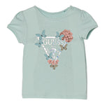 Guess T-Shirt Girocollo Tinta Unita con Logo per Neonata A5RI03K6YW4XX VERDE ACQUA GUESS 