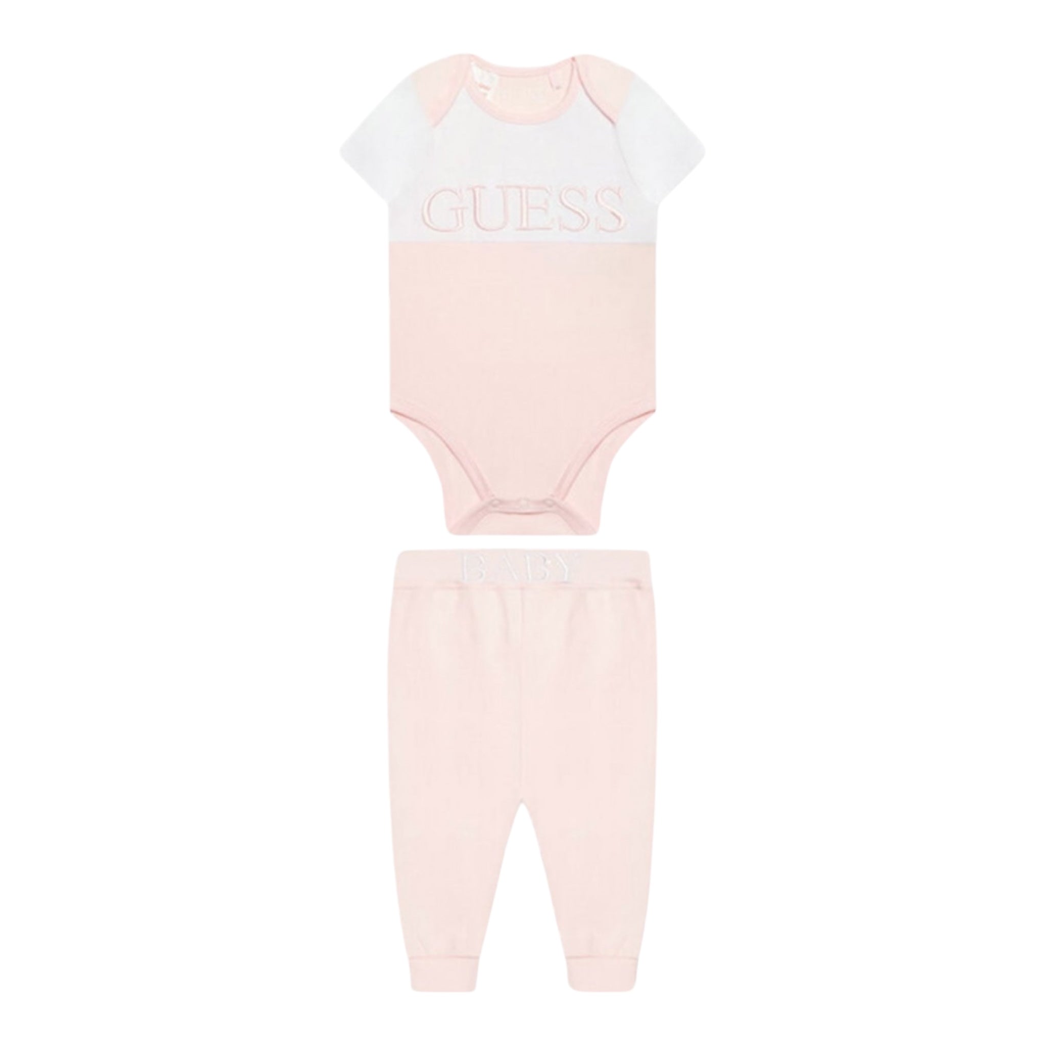 Guess Completo 2 Pezzi Body-Pantalone Tinta Unita per Neonata H2RW03J1311 ROSA GUESS 