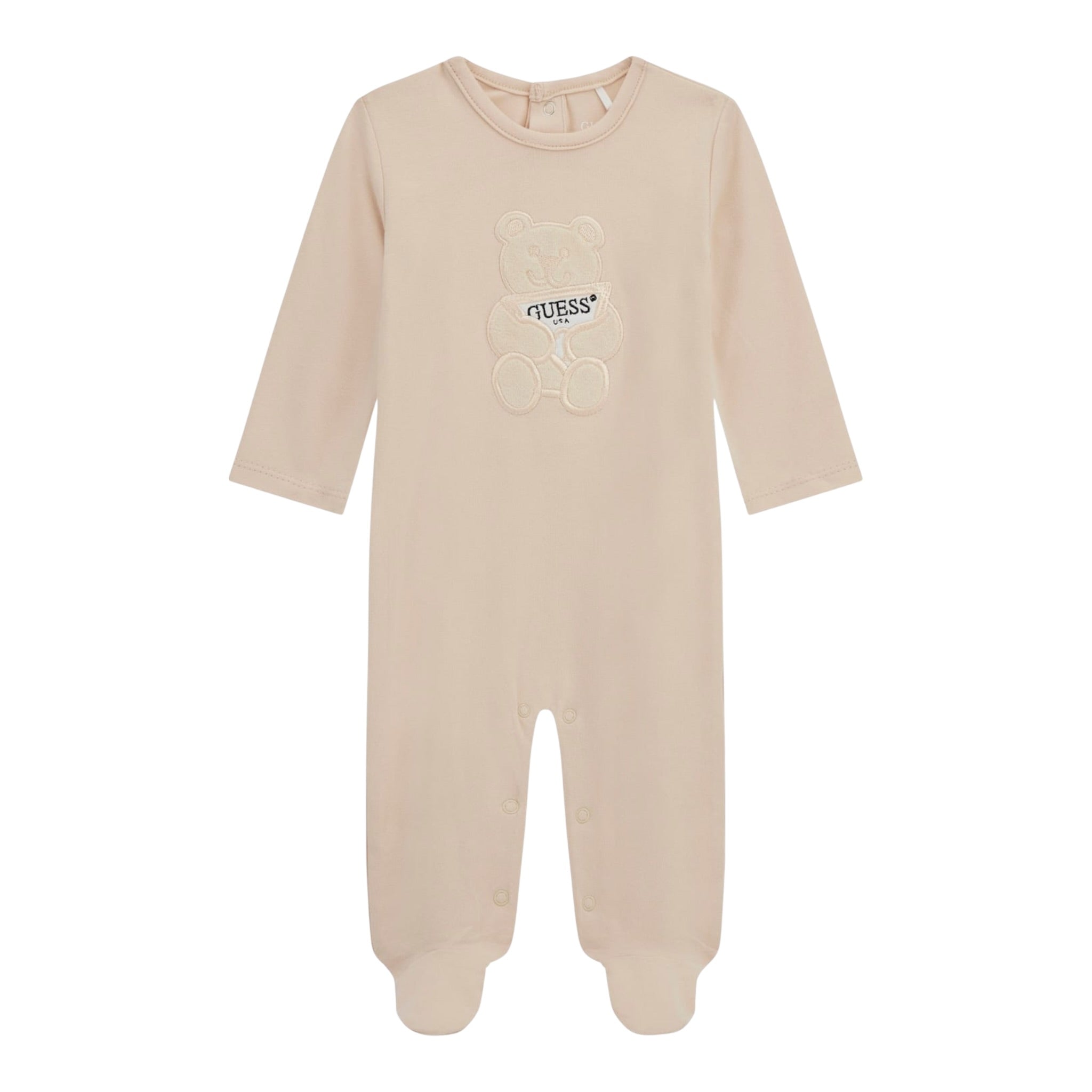 Guess Tutina Tinta Unita con Stampa per Neonata H3YW02J1314 BEIGE GUESS 