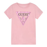 Guess T-Shirt Tinta Unita Girocollo con Stampa per Bambina H73I56K8HM0 ROSA GUESS 