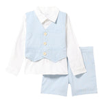 Guess Completo 3 Pezzi Camicia-Gilet-Bermuda per Neonato I3RG13WF7I0 AZZURRO GUESS 