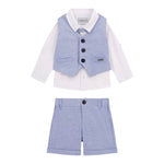 Guess Completo 4 Pezzi Camicia-Bermuda-Gilet-Papillions per Neonato I5RG21WF6P0 AZZURRO GUESS 