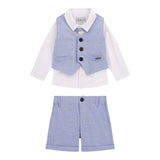 Guess Completo 4 Pezzi Camicia-Bermuda-Gilet-Papillions per Neonato I5RG21WF6P0 AZZURRO GUESS 