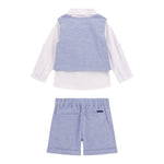 Guess Completo 4 Pezzi Camicia-Bermuda-Gilet-Papillions per Neonato I5RG21WF6P0 AZZURRO GUESS 
