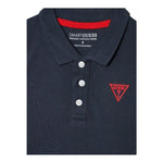 Guess Polo Mezza Manica Tinta Unita con Logo per Neonato I82P02K5DS0 BLU GUESS 