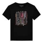 Guess T-Shirt Girocollo Tinta Unita con Paillettes per Bambina J5RI19KAPO0 NERO GUESS 
