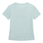 Guess T-Shirt Girocollo Tinta Unita con Applicazione per Bambina J5RI25KCRI2 AZZURRO GUESS 