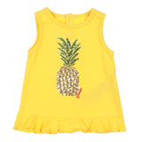 Guess Canotta Girocollo Tinta Unita con Paillettes per Neonata K1GI24K6YW1 GIALLO GUESS 