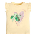 Guess T-Shirt Tinta Unita Girocollo con Stampa per Neonata K3GI11K6YW1 GIALLO GUESS 