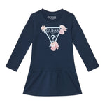 Guess Abito Manica Lunga Tinta Unita con Stampa per Bambina K3YK13KA6W4 BLU GUESS 