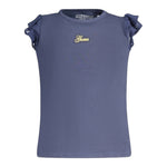 Guess Canotta Girocollo con Maniche In Tulle Tinta Unita con Stampa per Neonata K4GI20K6YW1 BLU GUESS 
