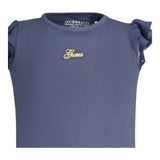 Guess Canotta Girocollo con Maniche In Tulle Tinta Unita con Stampa per Neonata K4GI20K6YW1 BLU GUESS 