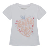 Guess T-Shirt Girocollo Tinta Unita con Stampa per Bambina K5GI01K6YW4 BIANCO GUESS 