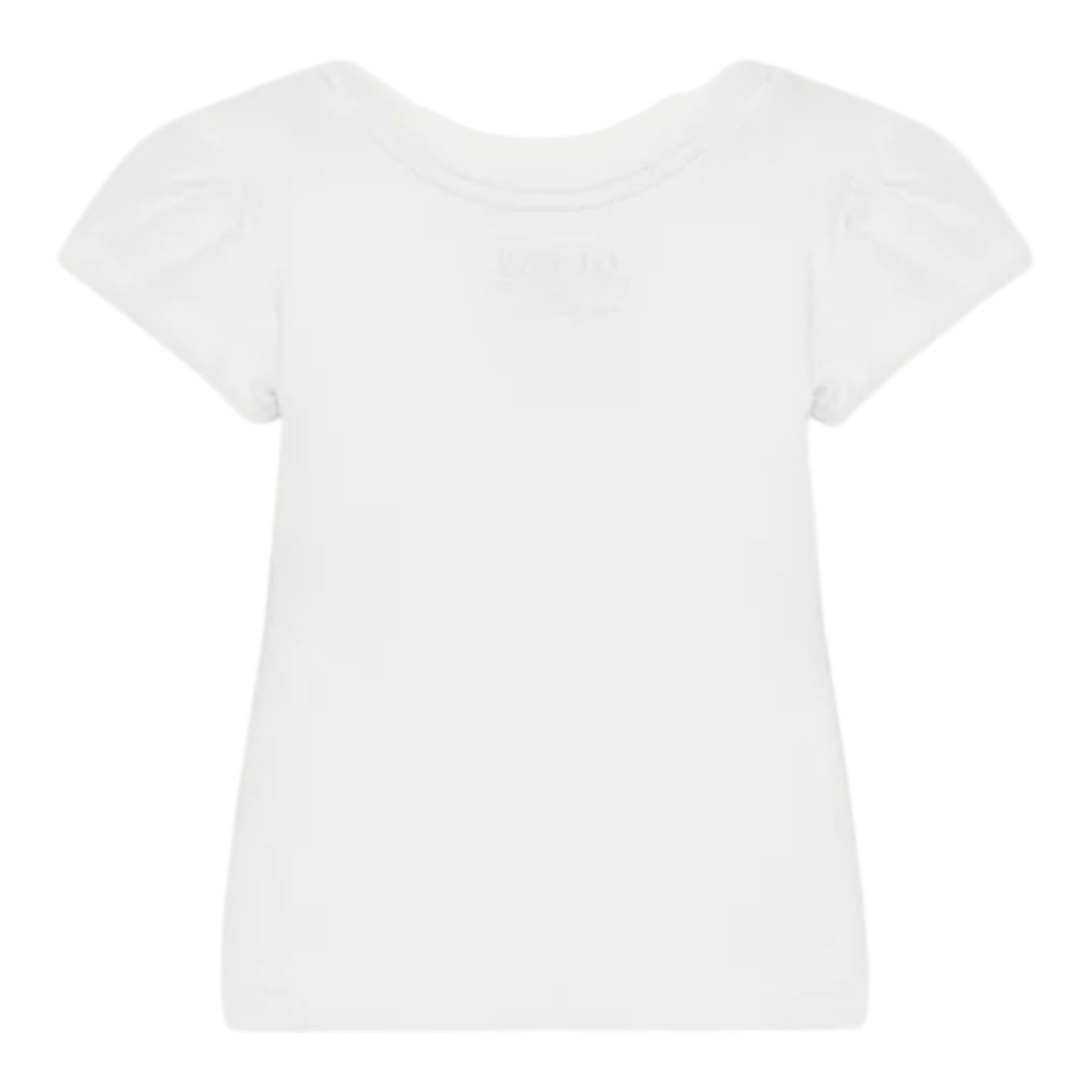 Guess T-Shirt Girocollo Tinta Unita con Stampa per Bambina K5GI01K6YW4X BIANCO GUESS 