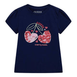Guess T-Shirt Girocollo Tinta Unita con Stampa per Neonata K5GI03K6YW4 BLU GUESS 