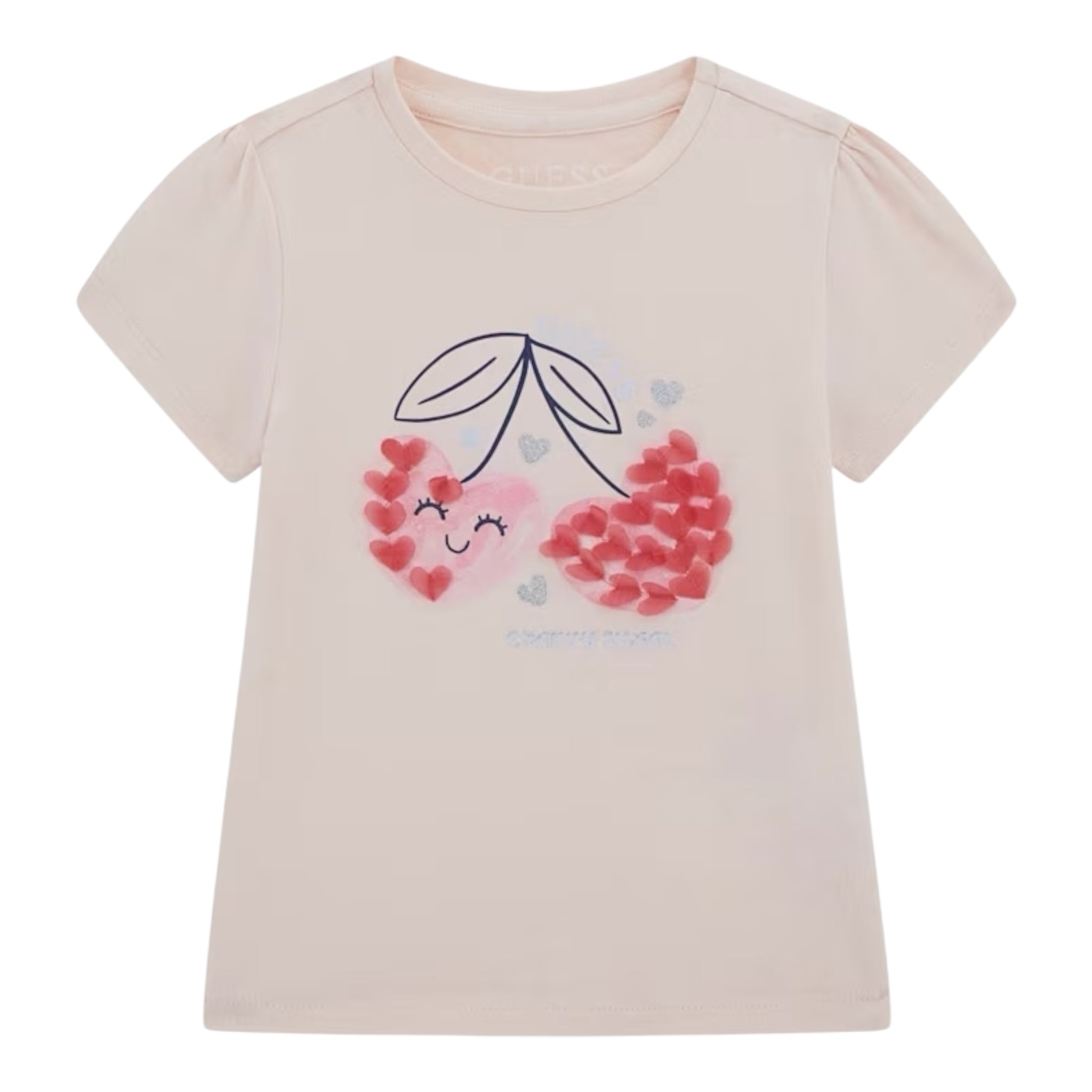 Guess T-Shirt Girocollo Tinta Unita con Stampa per Neonata K5GI03K6YW4 ROSA GUESS 