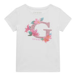 Guess T-Shirt Girocollo Tinta Unita con Stampa per Bambina K5GI08K6YW4XXJ BIANCO GUESS 
