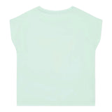Guess T-Shirt Tinta Unita con Stampa E Paillettes per Neonata K5GI12K6YW4X VERDE ACQUA GUESS 