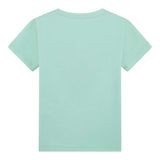 Guess T-Shirt Girocollo Tinta Unita con Stampa per Neonata K5GI14K6YW4N VERDE ACQUA GUESS 
