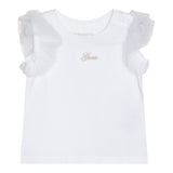 Guess T-Shirt Girocollo Tinta Unita con Logo per Neonata K5GI18K6YW4 BIANCO GUESS 