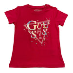 Guess T-Shirt Girocollo Tinta Unita con Logo per Bambina K5RI00K6YW4 FUXIA GUESS 