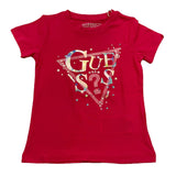 Guess T-Shirt Girocollo Tinta Unita con Logo per Bambina K5RI00K6YW4 FUXIA GUESS 